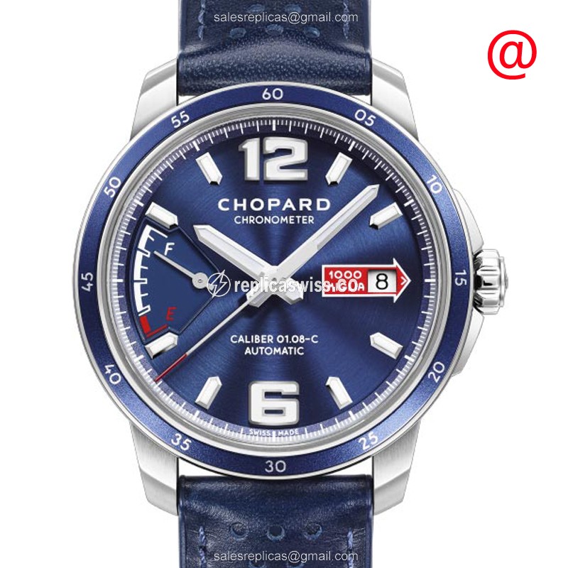 Chopard Mille Miglia Replica - Automatic - Steel Case - Blue Dial - Blue Cowhide - Buckle - Luxury Replica MILLE MIGLIA GT XL Watch